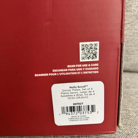 4pc Lenox Holly Scroll 10.5” Dinner Plate NEW - Picture 8 of 8